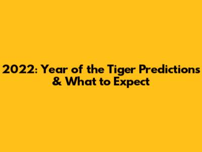 2022: Year of the Tiger Predictions & What to Expect