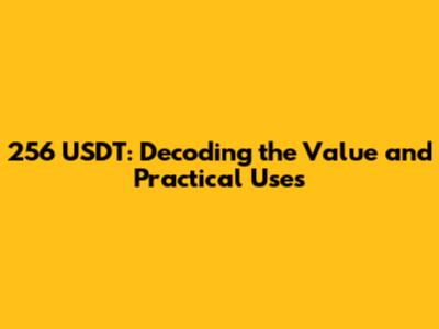 256 USDT: Decoding the Value and Practical Uses