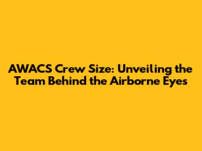AWACS Crew Size: Unveiling the Team Behind the Airborne Eyes