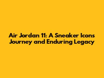Air Jordan 11: A Sneaker Icon's Journey and Enduring Legacy