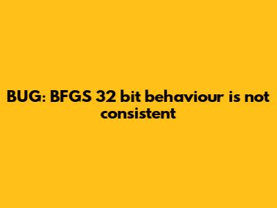 BUG: BFGS 32 bit behaviour is not consistent