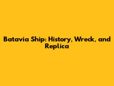 Batavia Ship: History, Wreck, and Replica