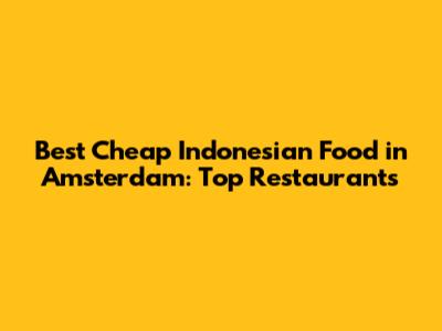 Best Cheap Indonesian Food in Amsterdam: Top Restaurants