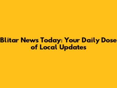Blitar News Today: Your Daily Dose of Local Updates