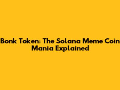 Bonk Token: The Solana Meme Coin Mania Explained