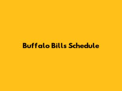 Buffalo Bills Schedule