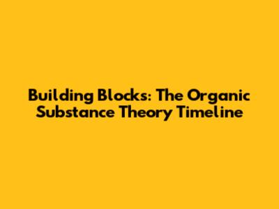 Building Blocks: The Organic Substance Theory Timeline