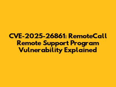 CVE-2025-26861: RemoteCall Remote Support Program Vulnerability Explained