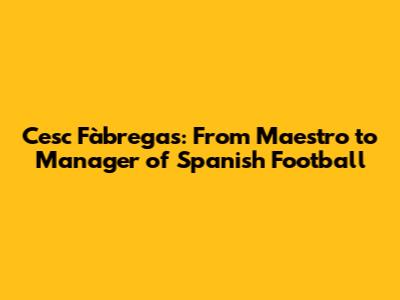 Cesc Fàbregas: From Maestro to Manager of Spanish Football