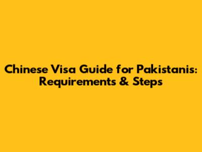 Chinese Visa Guide for Pakistanis: Requirements & Steps