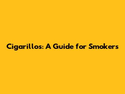 Cigarillos: A Guide for Smokers