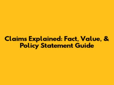 Claims Explained: Fact, Value, & Policy Statement Guide