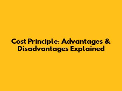 Cost Principle: Advantages & Disadvantages Explained