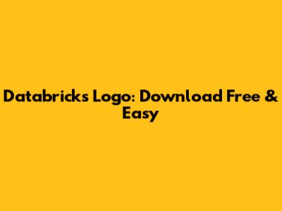 Databricks Logo: Download Free & Easy