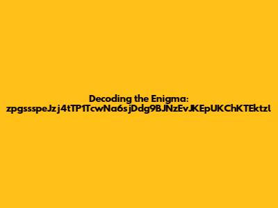 Decoding the Enigma: zpgssspeJzj4tTP1TcwNa6sjDdg9BJNzEvJKEpUKChKTEktzl
