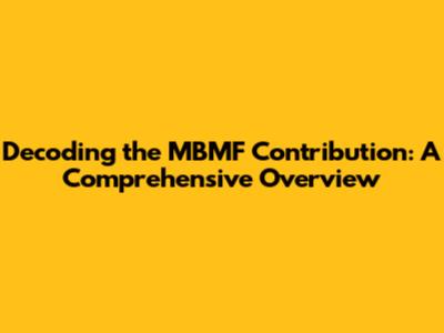 Decoding the MBMF Contribution: A Comprehensive Overview