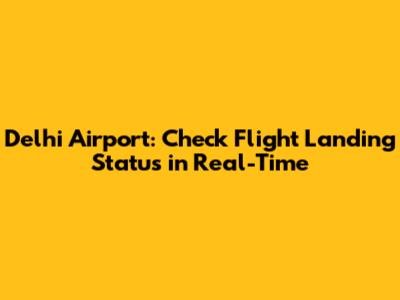 Delhi Airport: Check Flight Landing Status in Real-Time