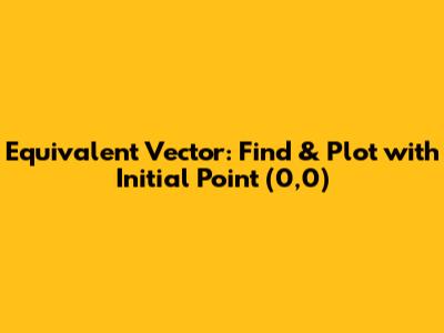 Equivalent Vector: Find & Plot with Initial Point (0,0)
