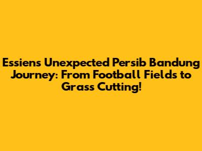 Essien's Unexpected Persib Bandung Journey: From Football Fields to Grass Cutting!