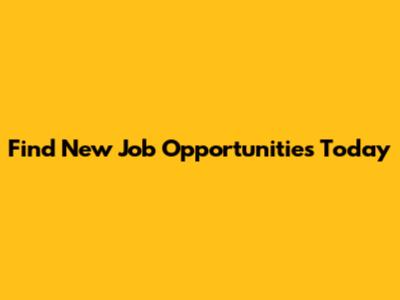 Find New Job Opportunities Today