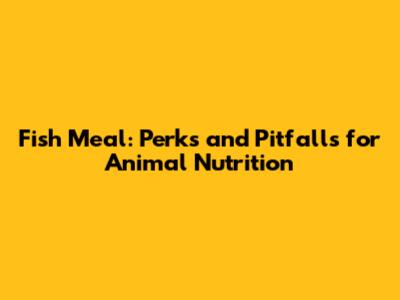 Fish Meal: Perks and Pitfalls for Animal Nutrition