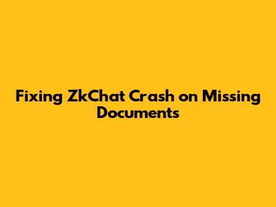 Fixing ZkChat Crash on Missing Documents
