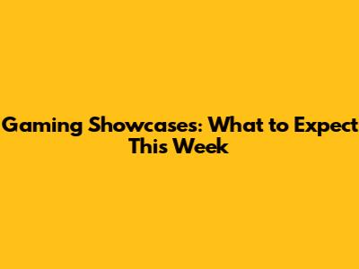 Gaming Showcases: What to Expect This Week
