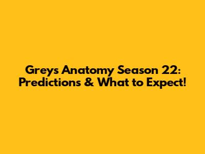 Grey's Anatomy Season 22: Predictions & What to Expect!