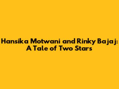 Hansika Motwani and Rinky Bajaj: A Tale of Two Stars