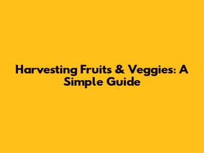 Harvesting Fruits & Veggies: A Simple Guide