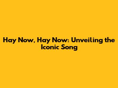 Hay Now, Hay Now: Unveiling the Iconic Song