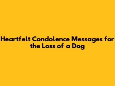 Heartfelt Condolence Messages for the Loss of a Dog