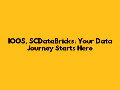 IOOS, SCDataBricks: Your Data Journey Starts Here