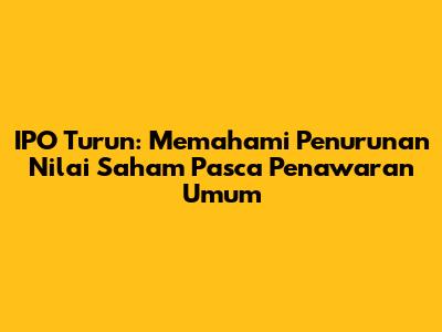 IPO Turun: Memahami Penurunan Nilai Saham Pasca Penawaran Umum