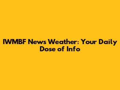 IWMBF News Weather: Your Daily Dose of Info