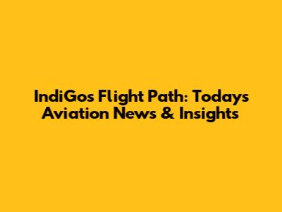 IndiGo's Flight Path: Today's Aviation News & Insights