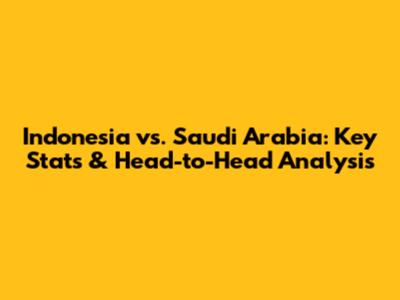 Indonesia vs. Saudi Arabia: Key Stats & Head-to-Head Analysis
