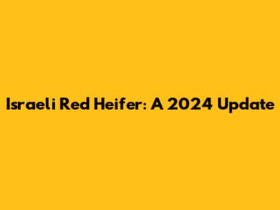 Israeli Red Heifer: A 2024 Update