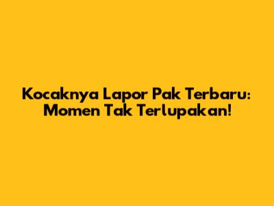 Kocaknya Lapor Pak Terbaru: Momen Tak Terlupakan!