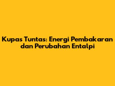 Kupas Tuntas: Energi Pembakaran dan Perubahan Entalpi
