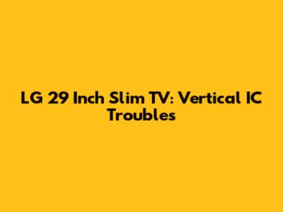 LG 29 Inch Slim TV: Vertical IC Troubles