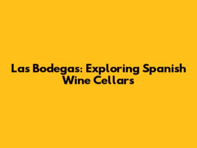 Las Bodegas: Exploring Spanish Wine Cellars