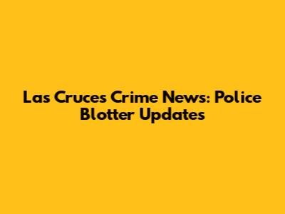 Las Cruces Crime News: Police Blotter Updates