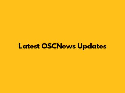 Latest OSCNews Updates