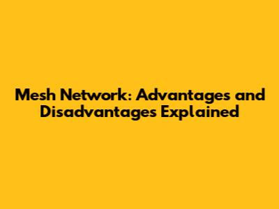 Mesh Network: Advantages and Disadvantages Explained