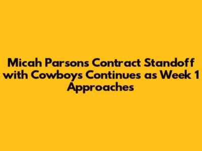 Micah Parsons Contract Standoff with Cowboys Continues as Week 1 Approaches