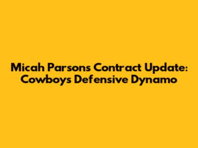 Micah Parsons Contract Update: Cowboys' Defensive Dynamo