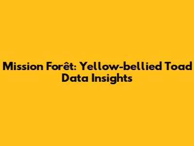 Mission Forêt: Yellow-bellied Toad Data Insights