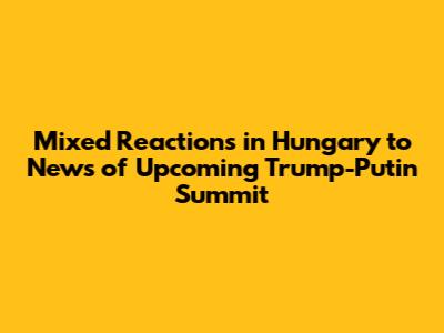 Mixed Reactions in Hungary to News of Upcoming Trump-Putin Summit