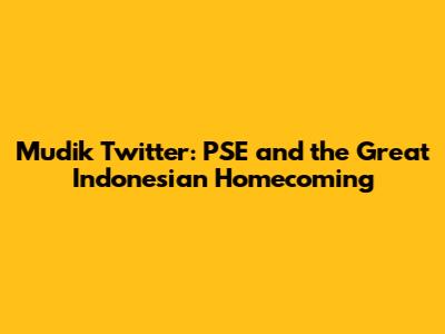 Mudik Twitter: PSE and the Great Indonesian Homecoming